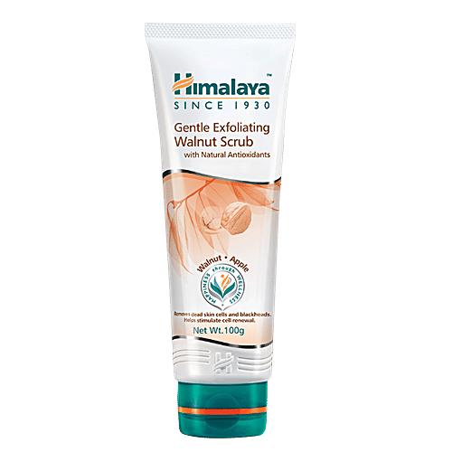 Himalaya Gentle Exfoliating Face Scrub - Walnut & Apple, Removes Dead Skin Cells, No Harmful Chemicals, 100% Herbal Actives, 100 g  No Harmful Chemicals, 100% Herbal Actives
