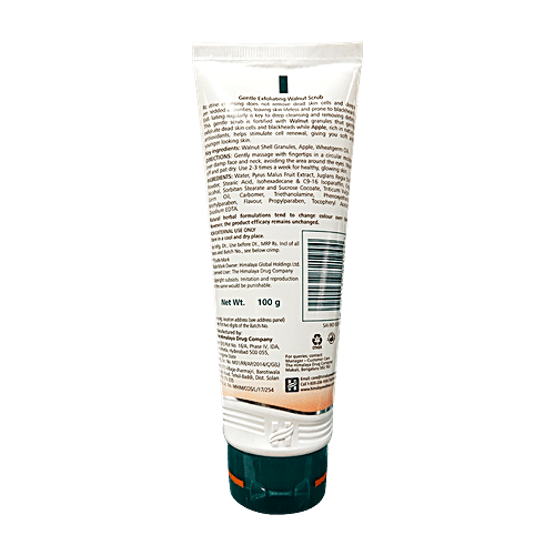 Himalaya Gentle Exfoliating Face Scrub - Walnut & Apple, Removes Dead Skin Cells, No Harmful Chemicals, 100% Herbal Actives, 100 g  No Harmful Chemicals, 100% Herbal Actives