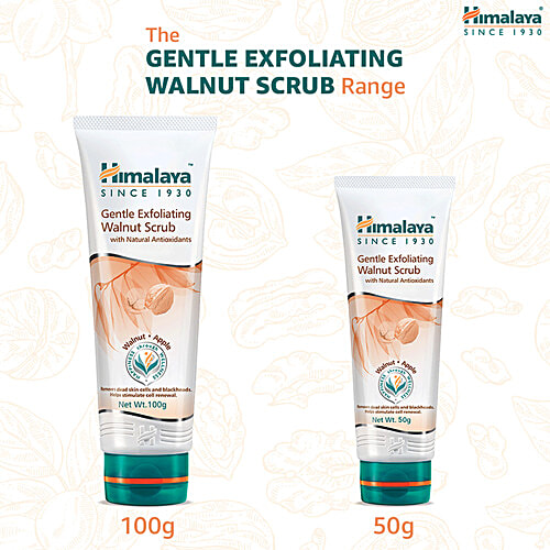Himalaya Gentle Exfoliating Face Scrub - Walnut & Apple, Removes Dead Skin Cells, No Harmful Chemicals, 100% Herbal Actives, 100 g  No Harmful Chemicals, 100% Herbal Actives