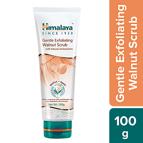 Himalaya Gentle Exfoliating Face Scrub - Walnut & Apple, Removes Dead Skin Cells, No Harmful Chemicals, 100% Herbal Actives, 100 g  No Harmful Chemicals, 100% Herbal Actives
