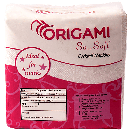 Buy Origami So Soft Plain Cocktail Napkins 1 Ply 100 Pcs Online At