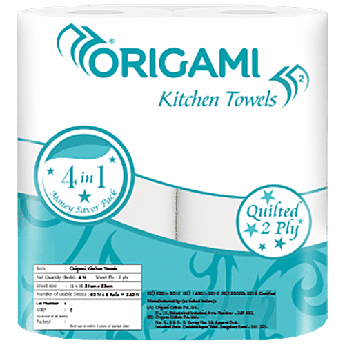 Buy Origami 2 Ply Kitchen Towels 60 pulls (Pack of 4) Online at Best Price. bigbasket