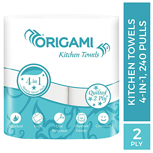 Buy Origami 2 Ply Kitchen Towels 60 pulls (Pack of 4) Online at Best Price. of Rs 356.25 bigbasket
