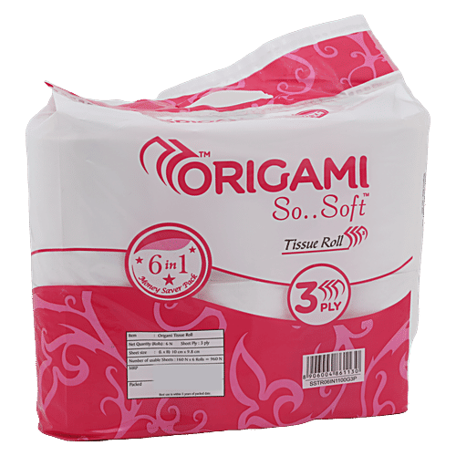 Buy Origami Tissue Roll 3 Ply 6X100 Gm Pouch Online At Best Price