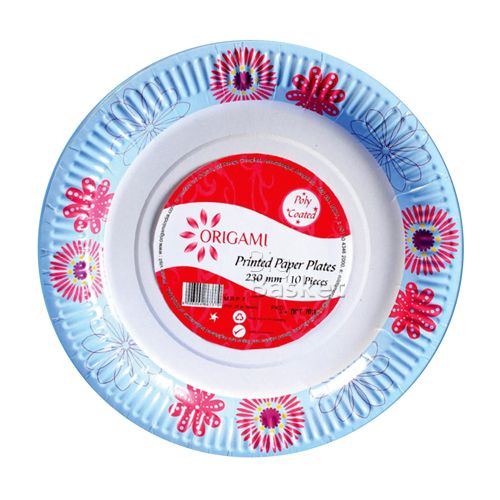 fordel klinge Modtager Buy Origami Printed Paper Plates Poly Coated 230 Mm 10 Pcs Online at the  Best Price of Rs 69 - bigbasket
