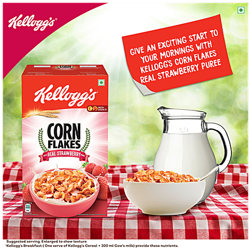 Kelloggs Corn Flakes With Real Strawberry Puree, 575 g  