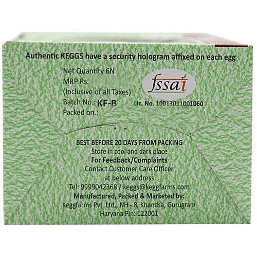 Keggs Eggs - Infertile, 6 Pcs Carton Bird Flu Free