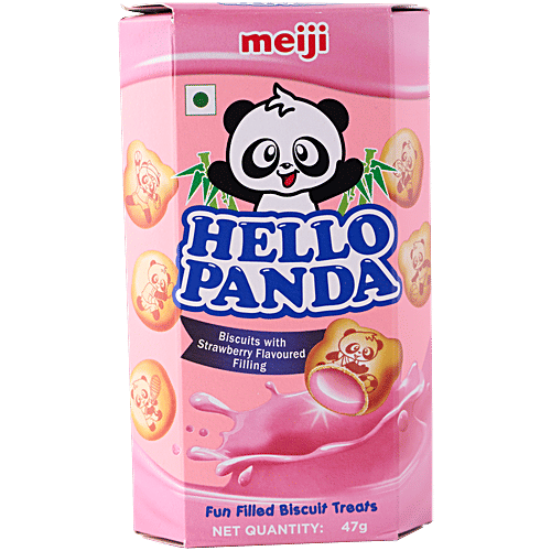 Meiji  Hello Panda Biscuits - Creamy Strawberry, 50 g Carton Trans Fat Free