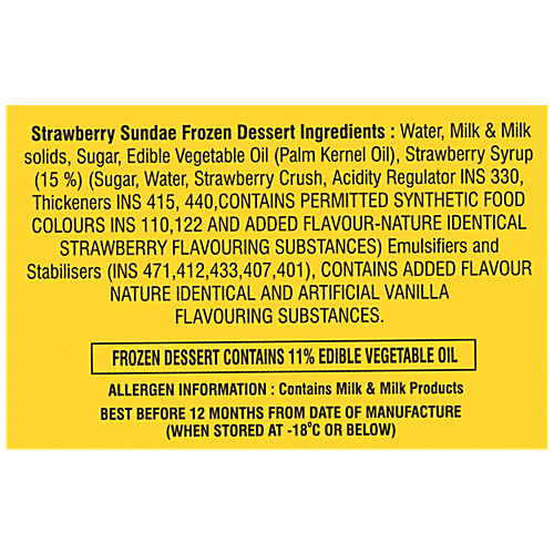 Dairy day Ice Cream- Strawberry Sundae, 500 ml Box 