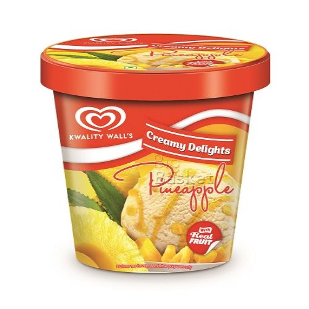 Buy Kwality Walls Frozen Dessert Pineapple With Real Fruit Creamy