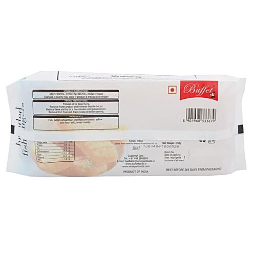 Buffet  Fish Fingers - Breaded, 250 gm (10 pcs) Pouch 