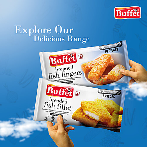 Buffet  Fish Fillets - Breaded, 350 g Pouch No Artificial Colours & Flavourings or Preservatives