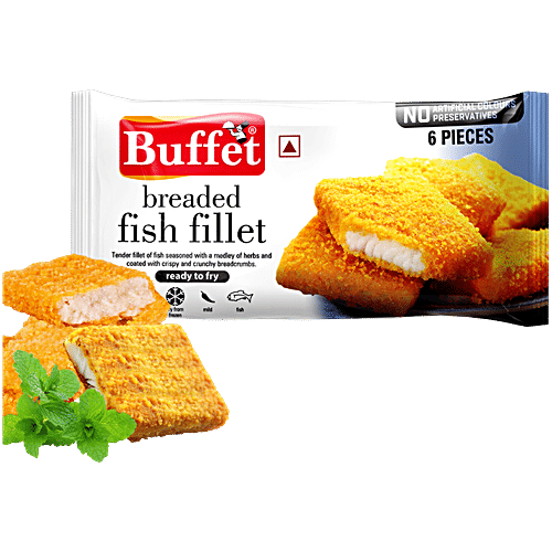 Buffet  Fish Fillets - Breaded, 350 g Pouch No Artificial Colours & Flavourings or Preservatives