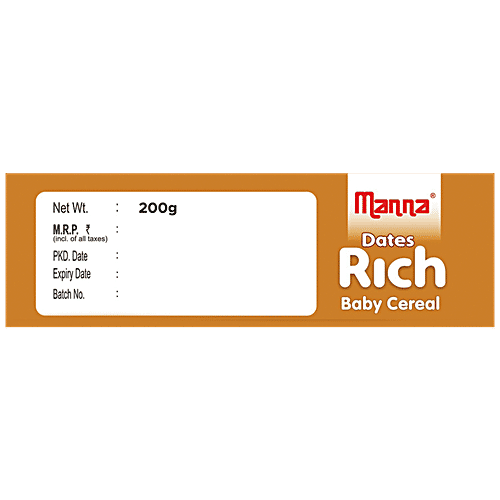 Manna Manna Baby Cereal 200g, Sprouted Ragi & Dates, 6+ Months, Baby Food,Infant Food, 200 g Carton 
