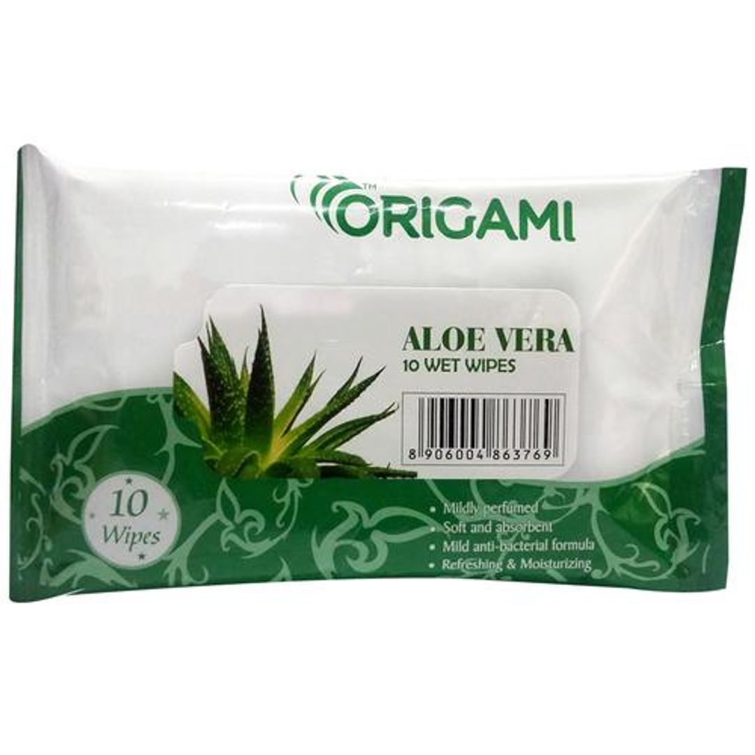 Origami So Soft Wet Wipes - Aloe Vera Flavour, 10 pulls 