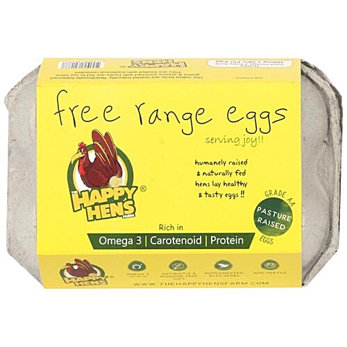 Buy Happy Hens Farms Free Range Eggs 6 Nos Carton Online At Best Price