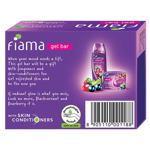 Fiama Blackcurrant & Bearberry Gel Bar, Radiant Glow, With Skin Conditioners, 125 g  