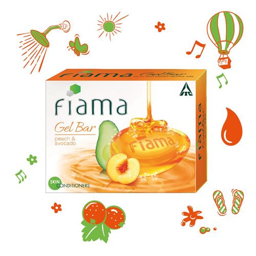 Fiama Peach & Avocado Gel Bar, 75 g  With Skin Conditioners