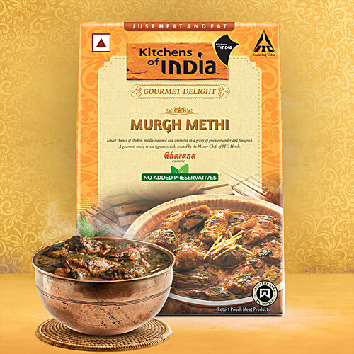 Kitchens Of India Murgh Methi - Just Heat & Eat, 285 g  Ready to Eat Indian Food, No Added Preservatives, Microwavable