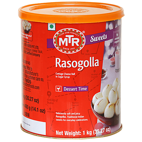 MTR Rasogolla, 1 kg Tin 