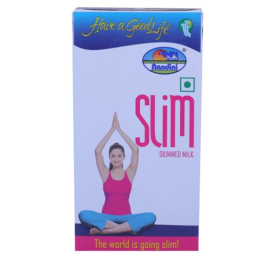 Nandini Slim UHT Sterilised Skimmed Milk, 500 ml Carton No Preservatives