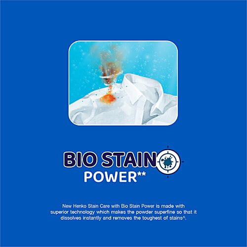 Henko Stain Care Detergent Powder, 6 kg Pouch Oxygen Power + Care Enzymes