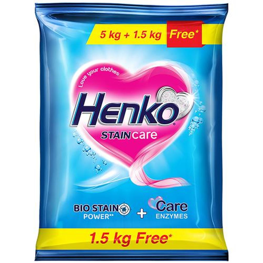 Henko Detergent Powder - Stain Champion, Oxygen, 5 kg + 1.5 kg Free