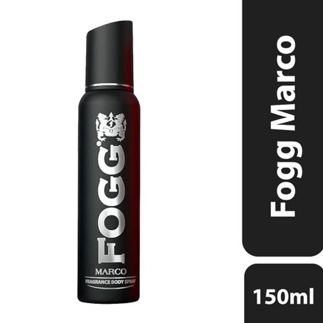 Fogg  Marco Perfume Body Spray For Men Black - Long Lasting, No Gas, Everyday Deodorant, 150 ml 