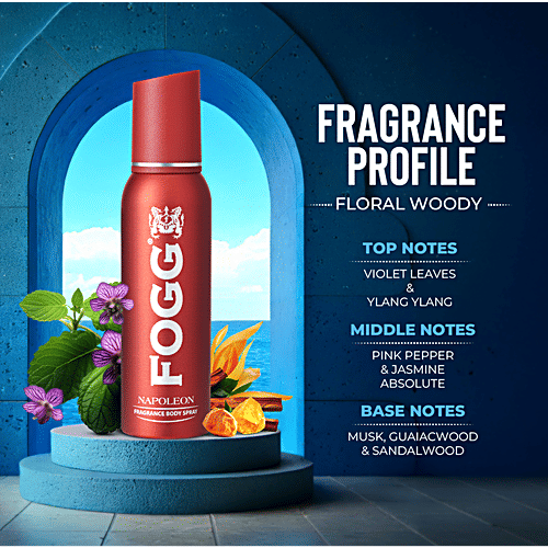 Fogg Napoleon Perfume Body Spray For Men - Red, Long Lasting, No Gas, Everyday Deodorant, 150 ml