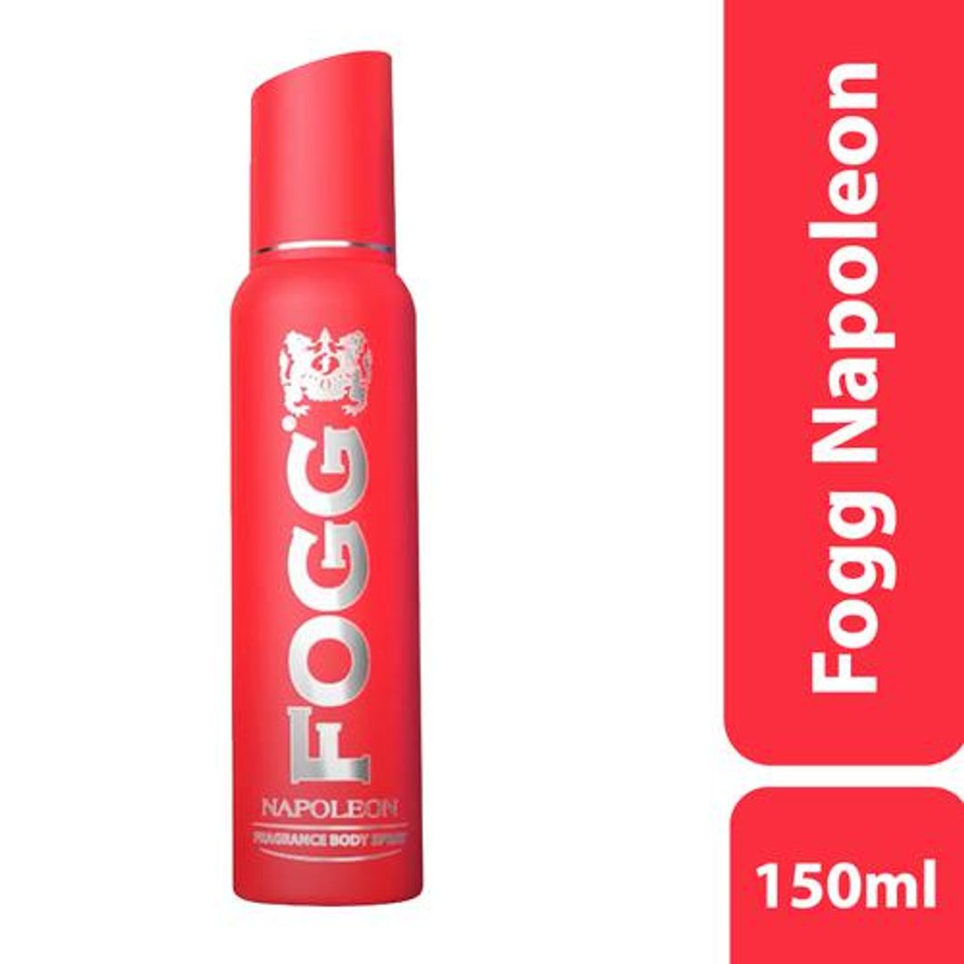 Fogg  Napoleon Perfume Body Spray For Men - Red, Long Lasting, No Gas, Everyday Deodorant, 150 ml 