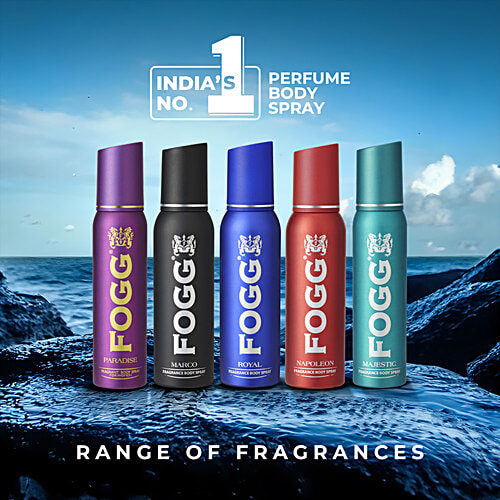 Fogg  Royal Perfume Body Spray For Men Blue - Long Lasting, No Gas, Everyday Deodorant, 150 ml  