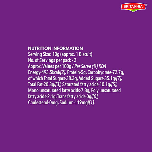 Britannia Bourbon Chocolate Cream Biscuits, 20 g  