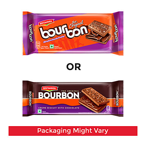 Britannia Bourbon Chocolate Cream Biscuits, 120 g  