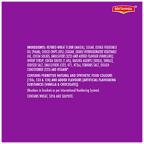 Britannia Tiger Krunch Chocochips Biscuits, 63 g  Zero Cholesterol & Zero Trans Fatty Acids