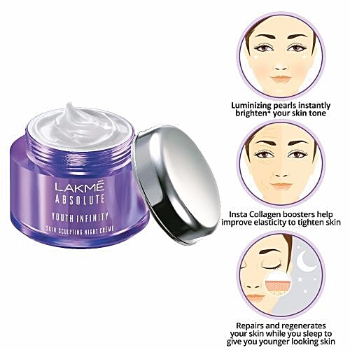 Lakme Creme - Night, Youth Infinity Skin Firming, 50 g Bottle 