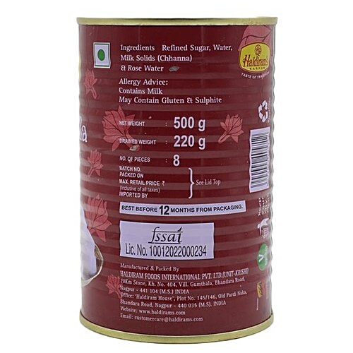 Haldirams  Rasgulla, 450 g Tin 