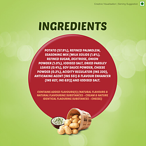 Bingo! Potato Chips - Cream & Onion Chips, Crispy & Crunchy, Pack For Snacks, 25 g Pouch 