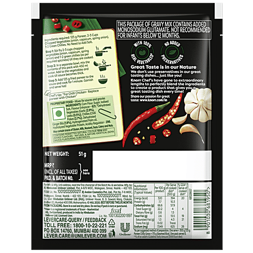 Buy Knorr Gravy Mix Chinese Chilli Serves 4 51 Gm Online At Best Price