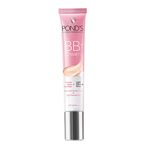 Ponds BB+ Cream Vitamin Enriched Cream & Light Foundation - SPF 30 PA++, 18 g Light 