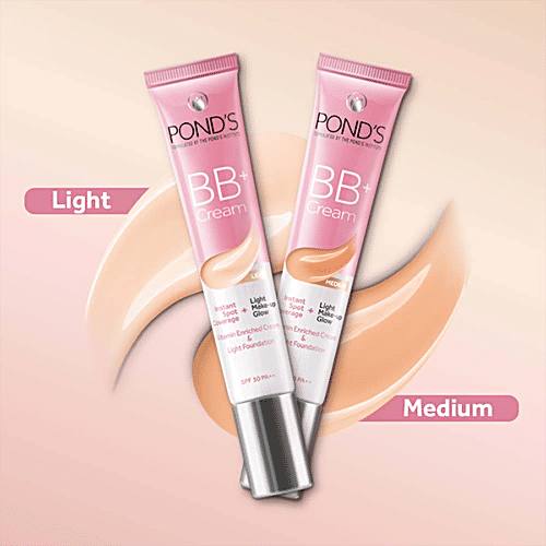 Ponds BB+ Cream Vitamin Enriched Cream & Light Foundation - SPF 30 PA++, 18 g Light 