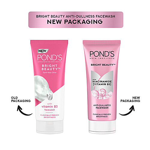 Ponds Bright Beauty Facewash with Niacinamide, For Glass Skin-like Shine, 100 g  