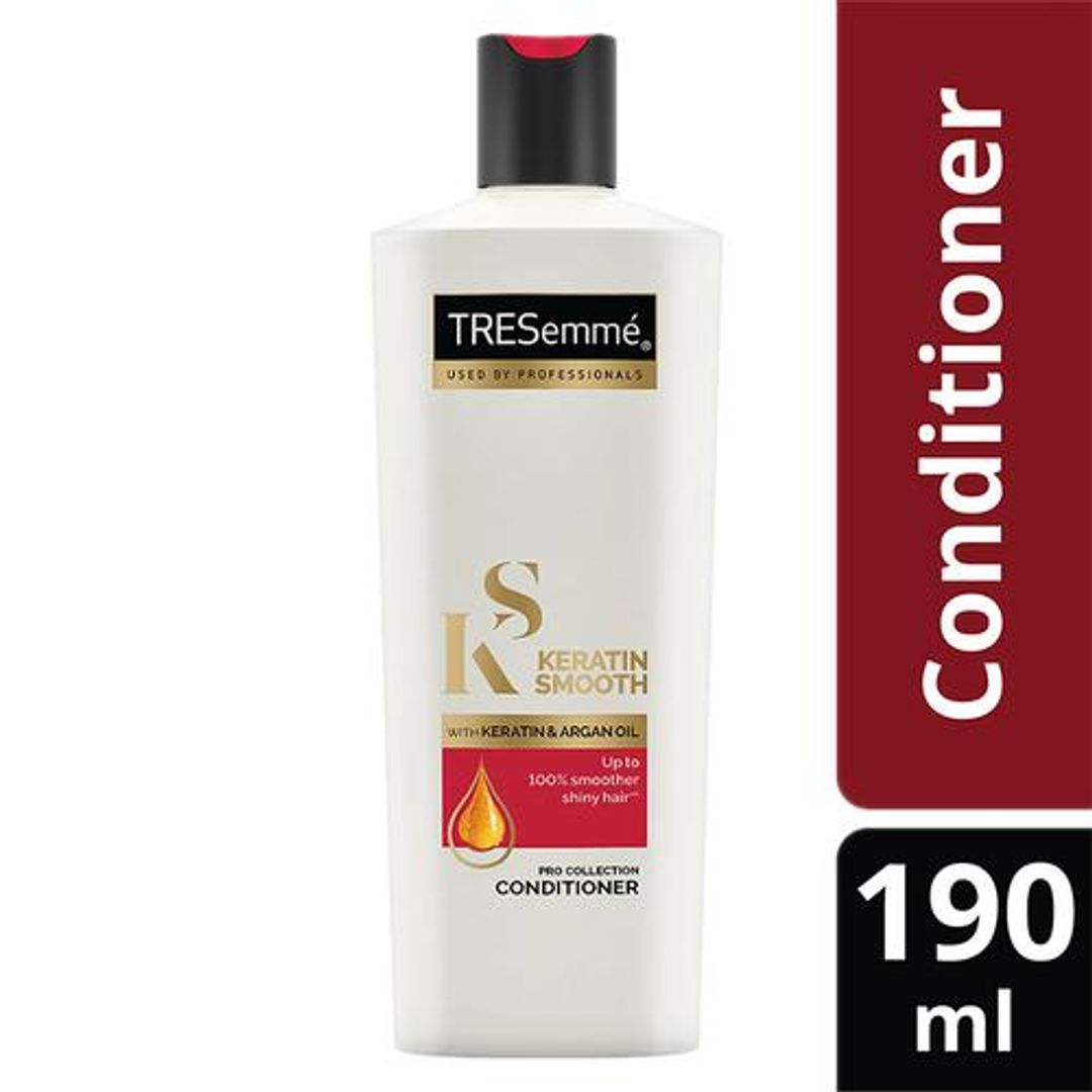 Tresemme Keratin Smooth Pro Collection Conditioner - Keratin & Argan Oil, Upto 100% Smoother Shiny Hair, 190 ml 