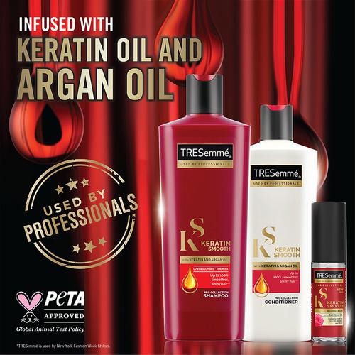TRESemme Keratin Smooth Pro Collection Shampoo - Keratin & Argan Oil, Upto 100% Smoother Shiny Hair, 580 ml  
