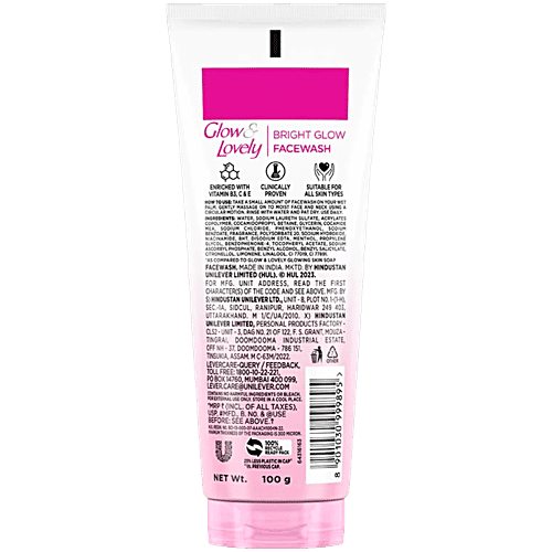 Glow & Lovely Bright Glow Face Wash, 100 g  