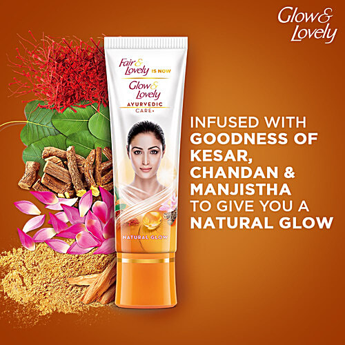 Glow & Lovely Natural Face Cream Ayurvedic Care+, 50 g Tube 