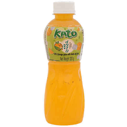 Kato Drink with Nata de Coco - Orange, 320 ml Bottle Zero Fat
