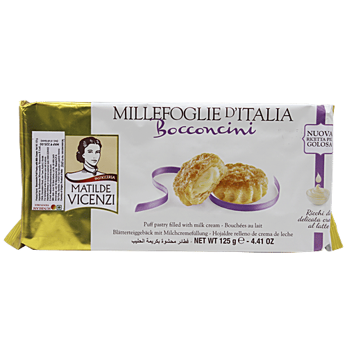 Matilde Vicenzi Puff Pastry Filled With Milk Cream, 125 g Pouch 