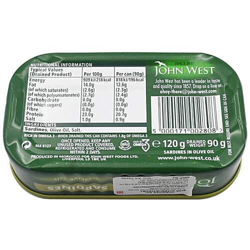 Buy John West Sardines In Olive Oil 120 Gm Tin Online at the Best Price