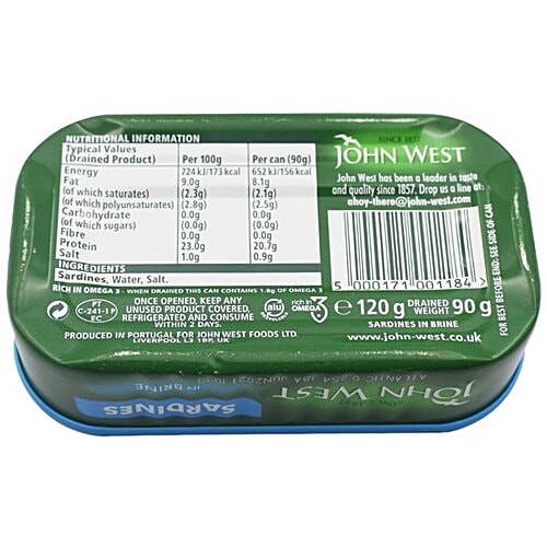 Buy John West Sardines In Brine 120 Gm Tin Online at the Best Price