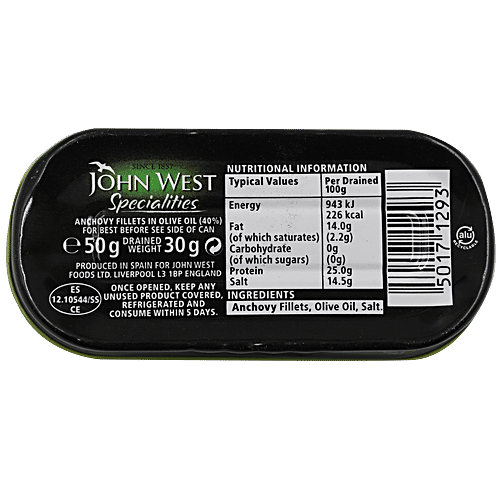 Buy John West Fillets Anchovy In Olive Oil 50 Gm Tin Online at the Best